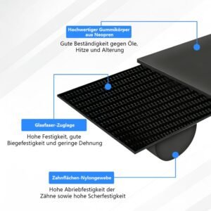 Zestaw 3 pasków zębatych GT2 dla Bambu Lab X1 P1, X Y Z Open Pasek zębaty z gumy dla drukarki 3D, zęby o wysokości 2 mm, szerokość 6 mm, 1442 mm X i 1442 mm Y i 1142 mm Z - Image 4